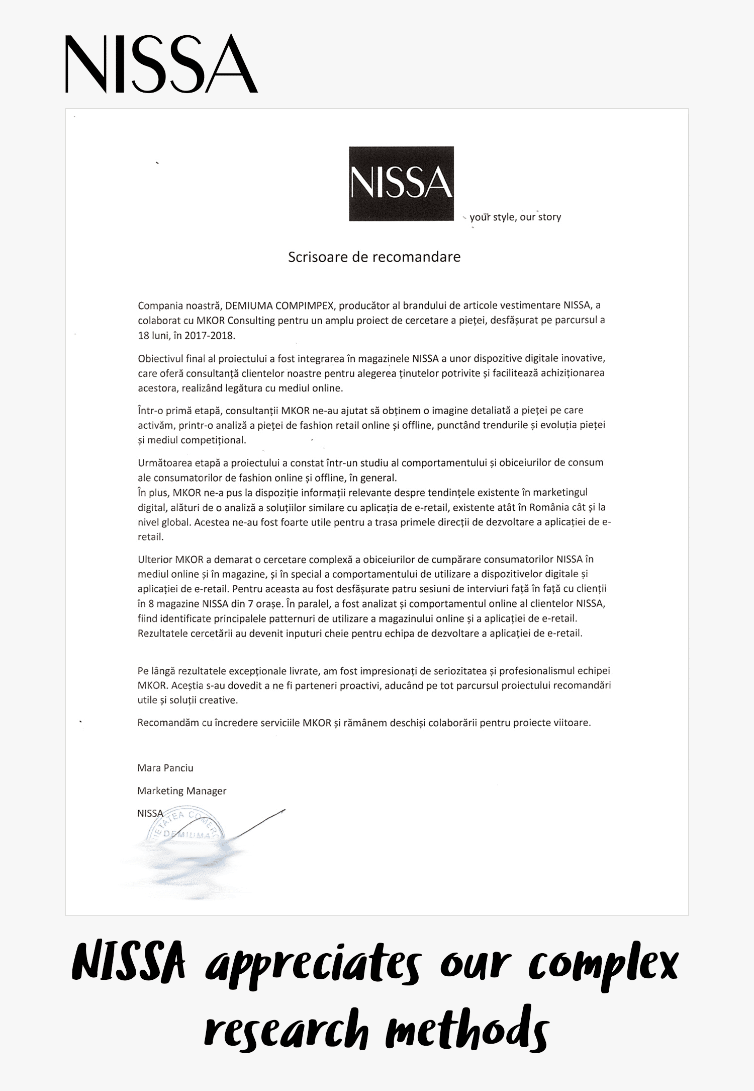 testimonial nissa fashion research